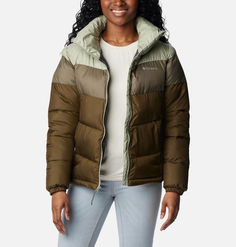 Puffect Color Blocked Jacket, Color: Olive Green, Stone Green, Safari, image 7