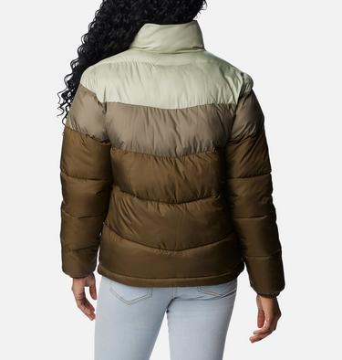 Puffect Color Blocked Jacket, Color: Olive Green, Stone Green, Safari, image 2