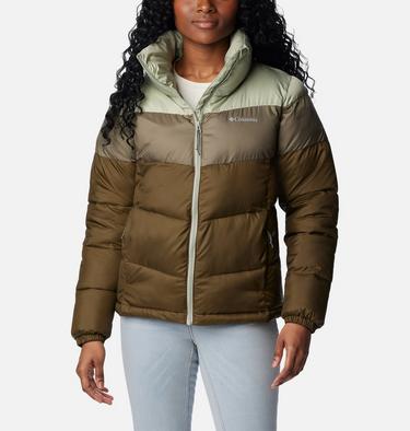 Puffect Color Blocked Jacket, Color: Olive Green, Stone Green, Safari, image 1