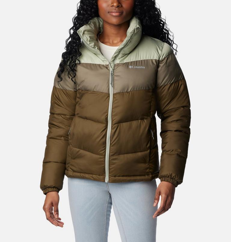 Puffect Color Blocked Jacket, Color: Olive Green, Stone Green, Safari, image 1