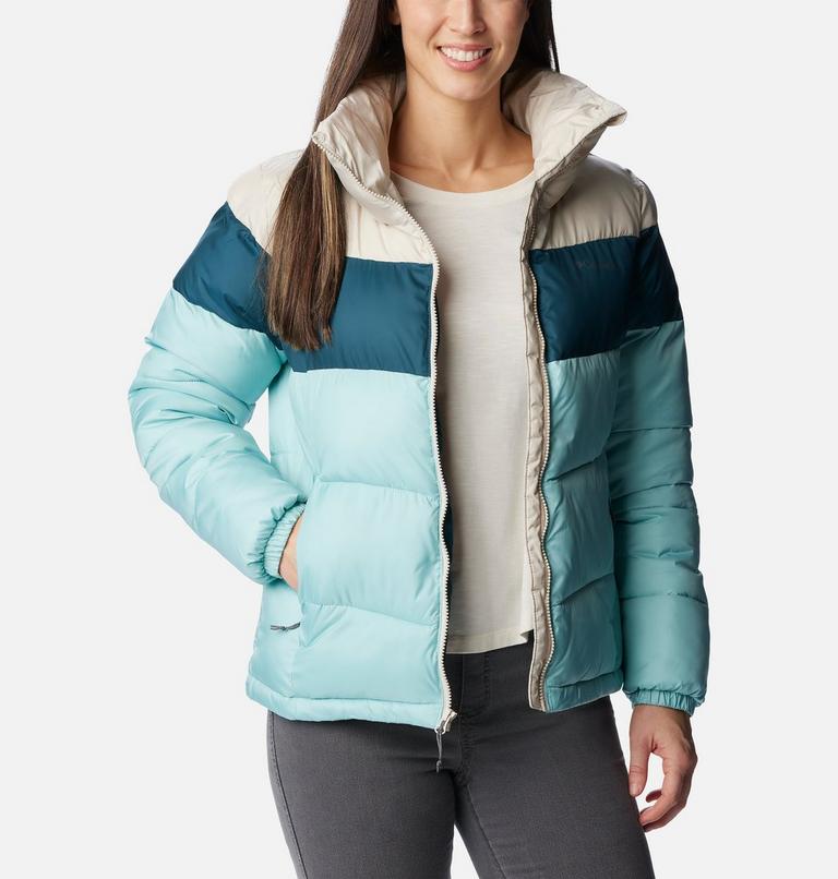 Puffect Color Blocked Jacket, Color: Aqua Haze, Night Wave, Dark Stone, image 7
