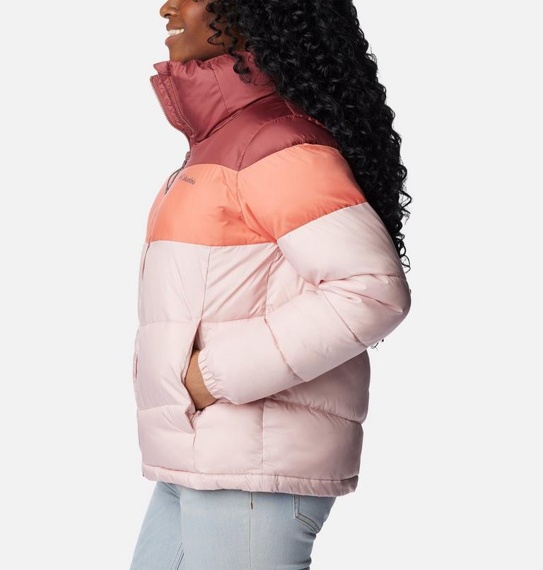 Puffect Color Blocked Jacket, Color: Dusty Pink, Faded Peach, Beetroot, image 3