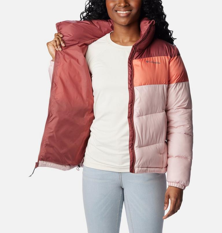 Puffect Color Blocked Jacket, Color: Dusty Pink, Faded Peach, Beetroot, image 5