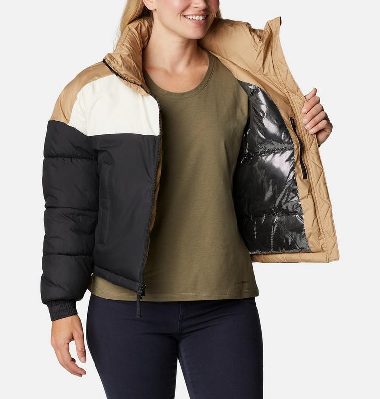 Women's Pike Lake Insulated Cropped Puffer Jacket, Color: Black, Chalk, Beach, image 5