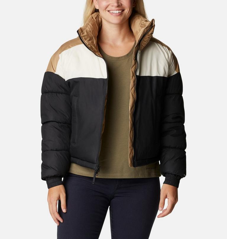 Women's Pike Lake Insulated Cropped Puffer Jacket, Color: Black, Chalk, Beach, image 7