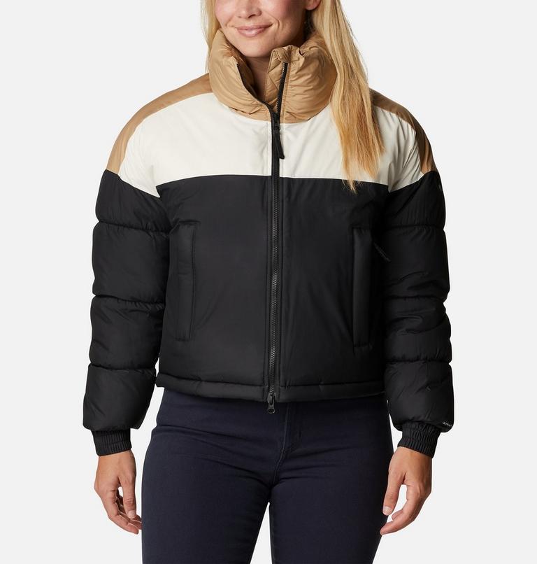 Women's Pike Lake Insulated Cropped Puffer Jacket, Color: Black, Chalk, Beach, image 1