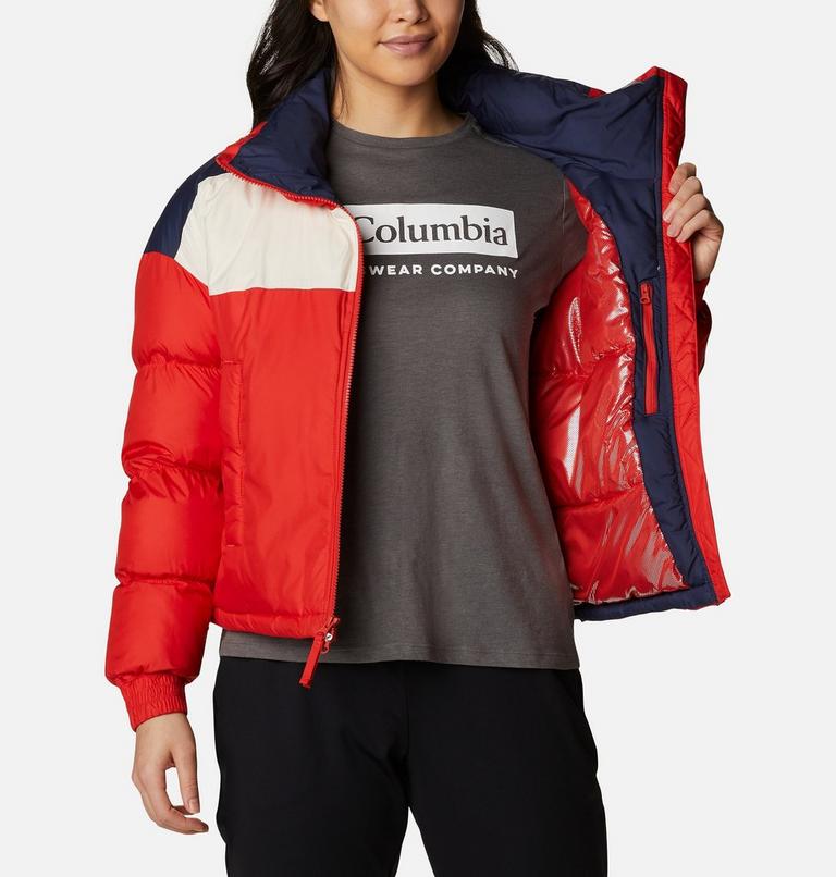 Women's Pike Lake Insulated Cropped Puffer Jacket, Color: Bold Orange, Chalk, Nocturnal, image 5