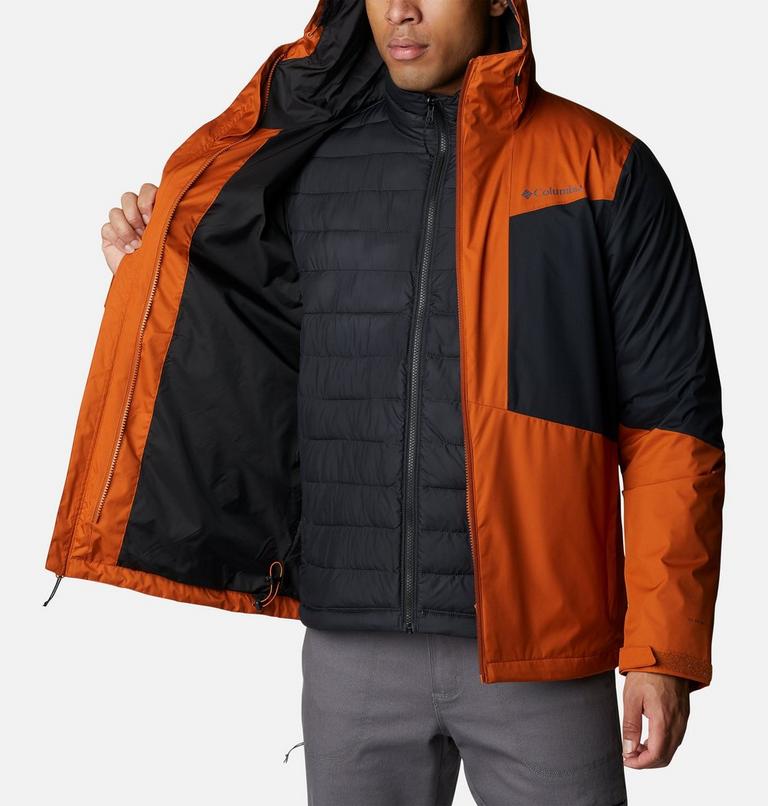 Men's Wallowa Park Waterproof 3-in-1 Interchange Jacket, Color: Warm Copper, Black, image 7