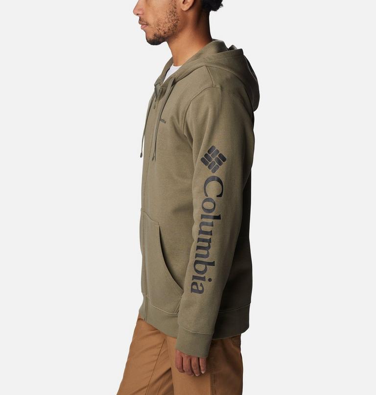 Men's Columbia Trek Full Zip Hoodie, Color: Stone Green, CSC Sleeve Logo, image 3