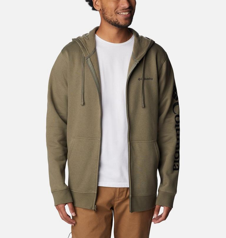 Men's Columbia Trek Full Zip Hoodie, Color: Stone Green, CSC Sleeve Logo, image 5