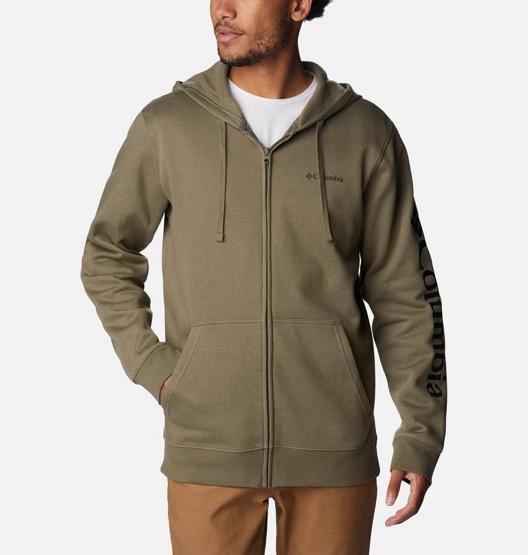 Men's Columbia Trek Full Zip Hoodie, Color: Stone Green, CSC Sleeve Logo, image 1