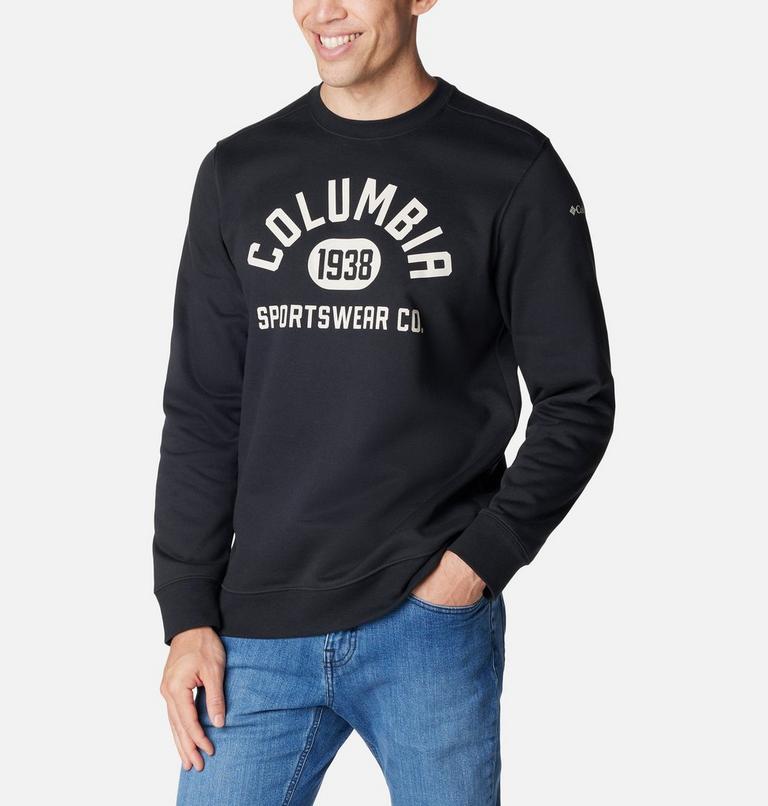 Men’s Trek Crew Sweatshirt, Color: Black, College Life Graphic, image 5