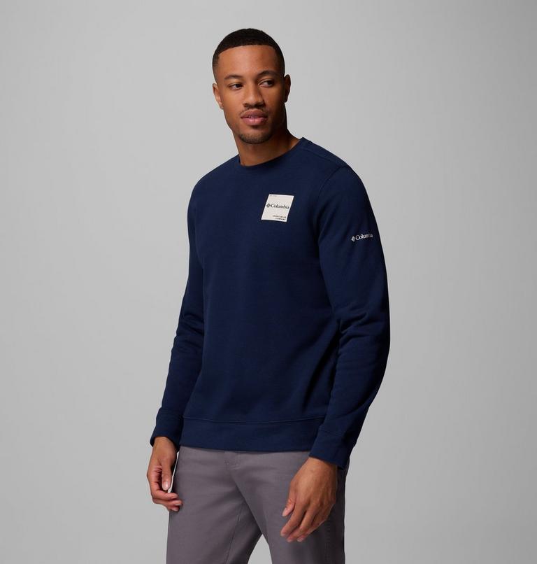 Sudadera de cuello redondo Trek para hombre, Color: Collegiate Navy, Boxy Brand, image 4