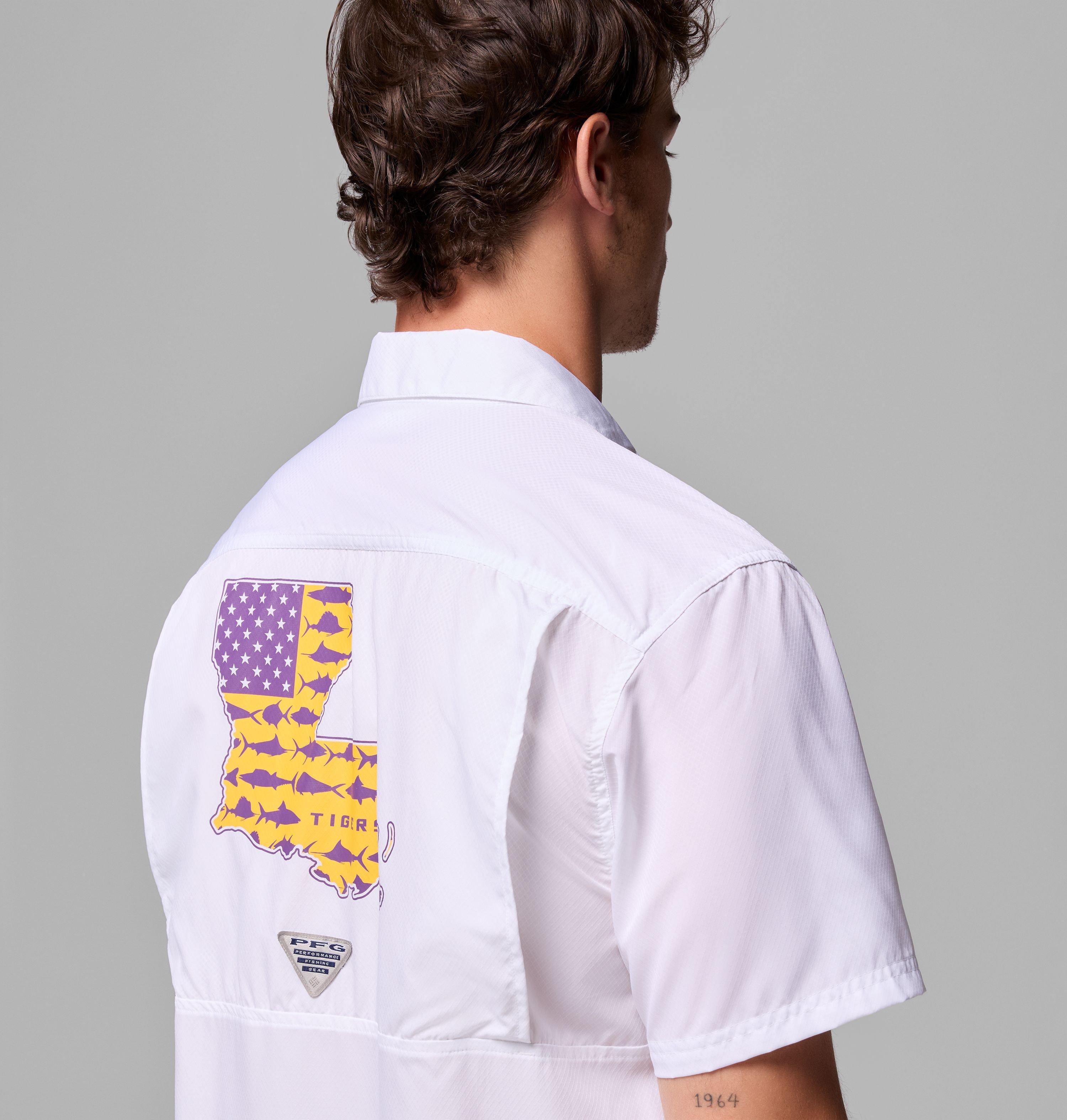 Men's Collegiate PFG Slack Tide Camp Shirt - LSU 7