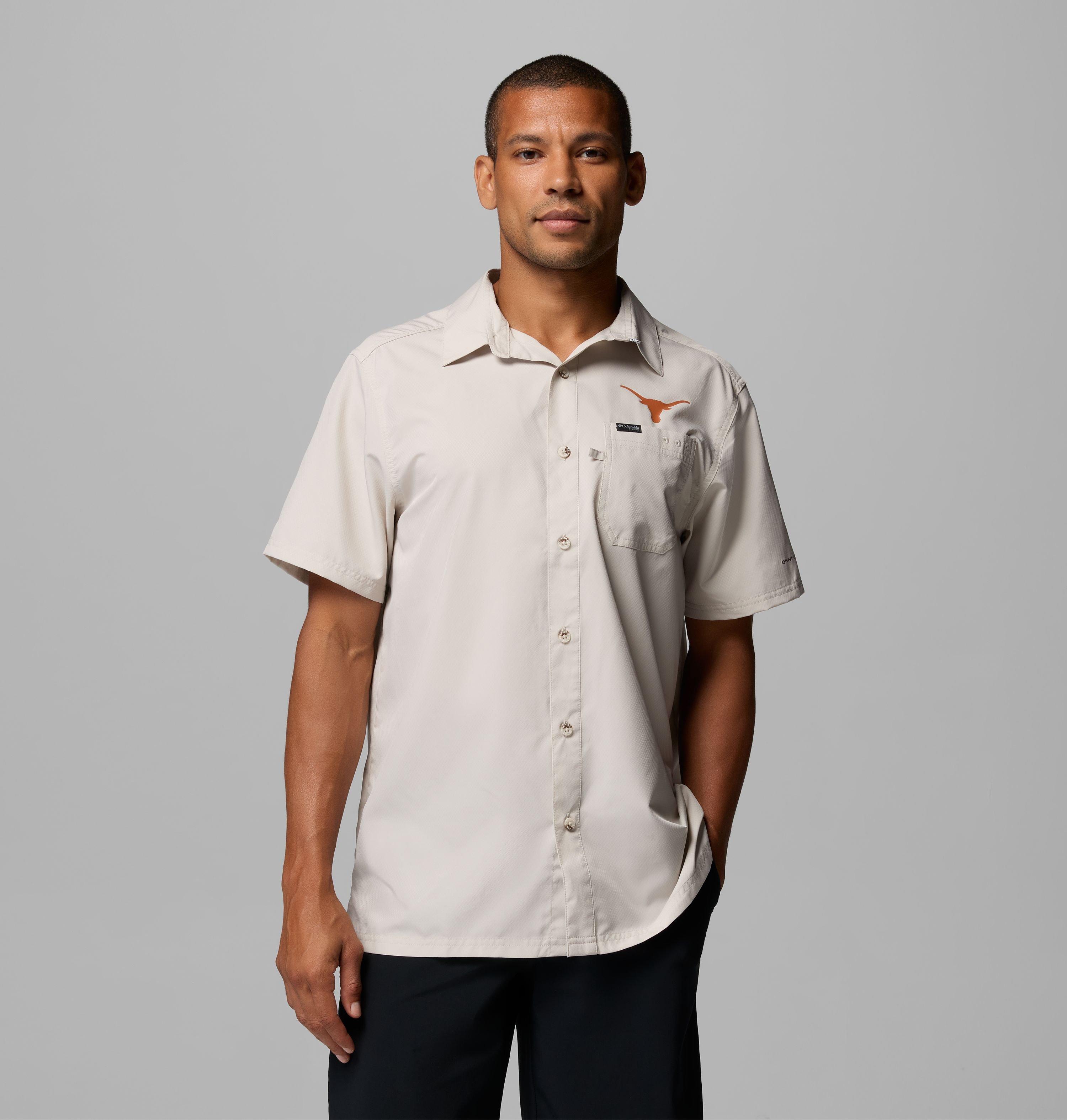 Columbia Sportswear Men's University of Texas CLG PFG Slack Tide Camp Button Up Shirt