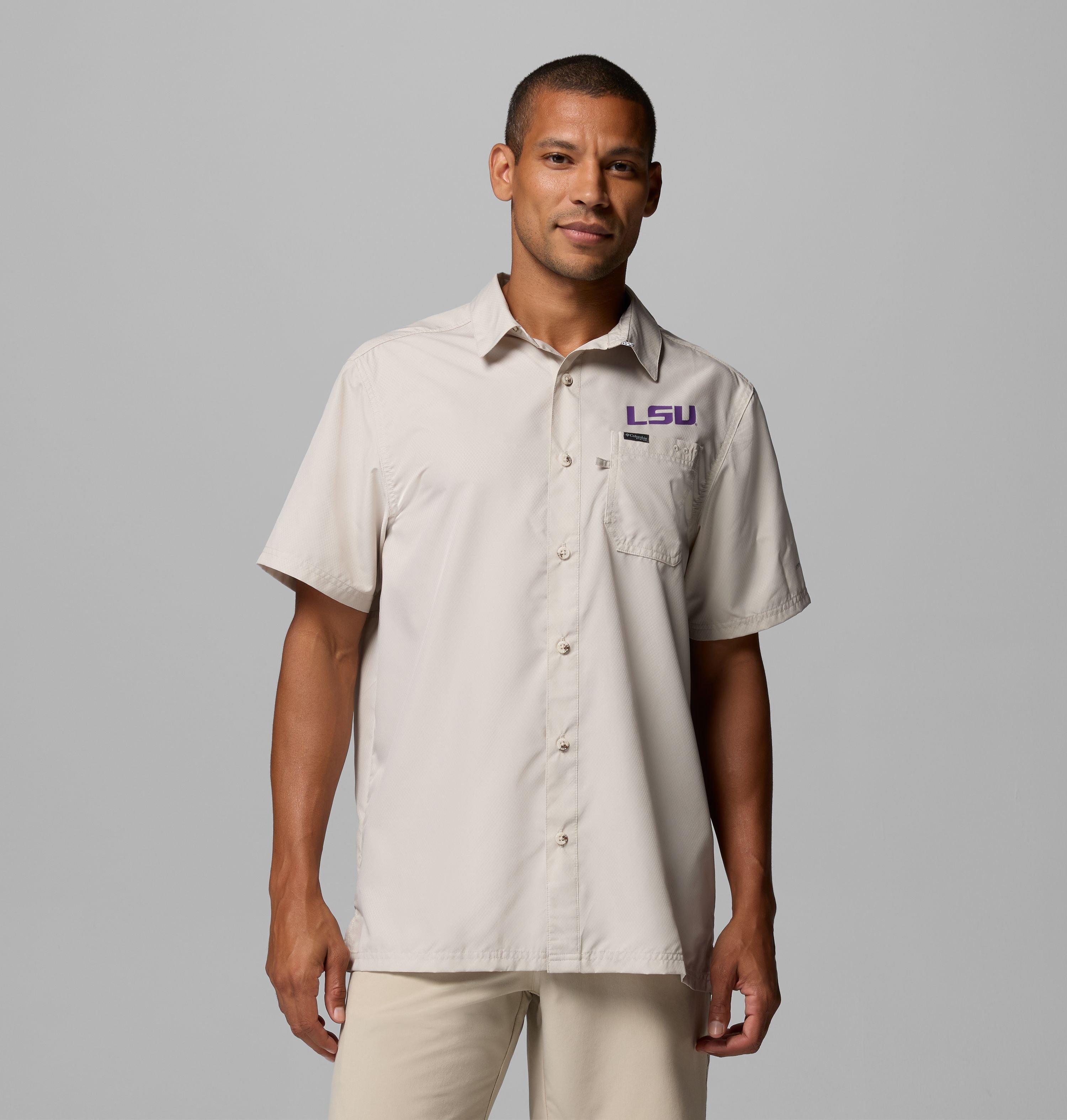 Columbia Men's Collegiate PFG Slack Tide Camp Shirt - LSU-