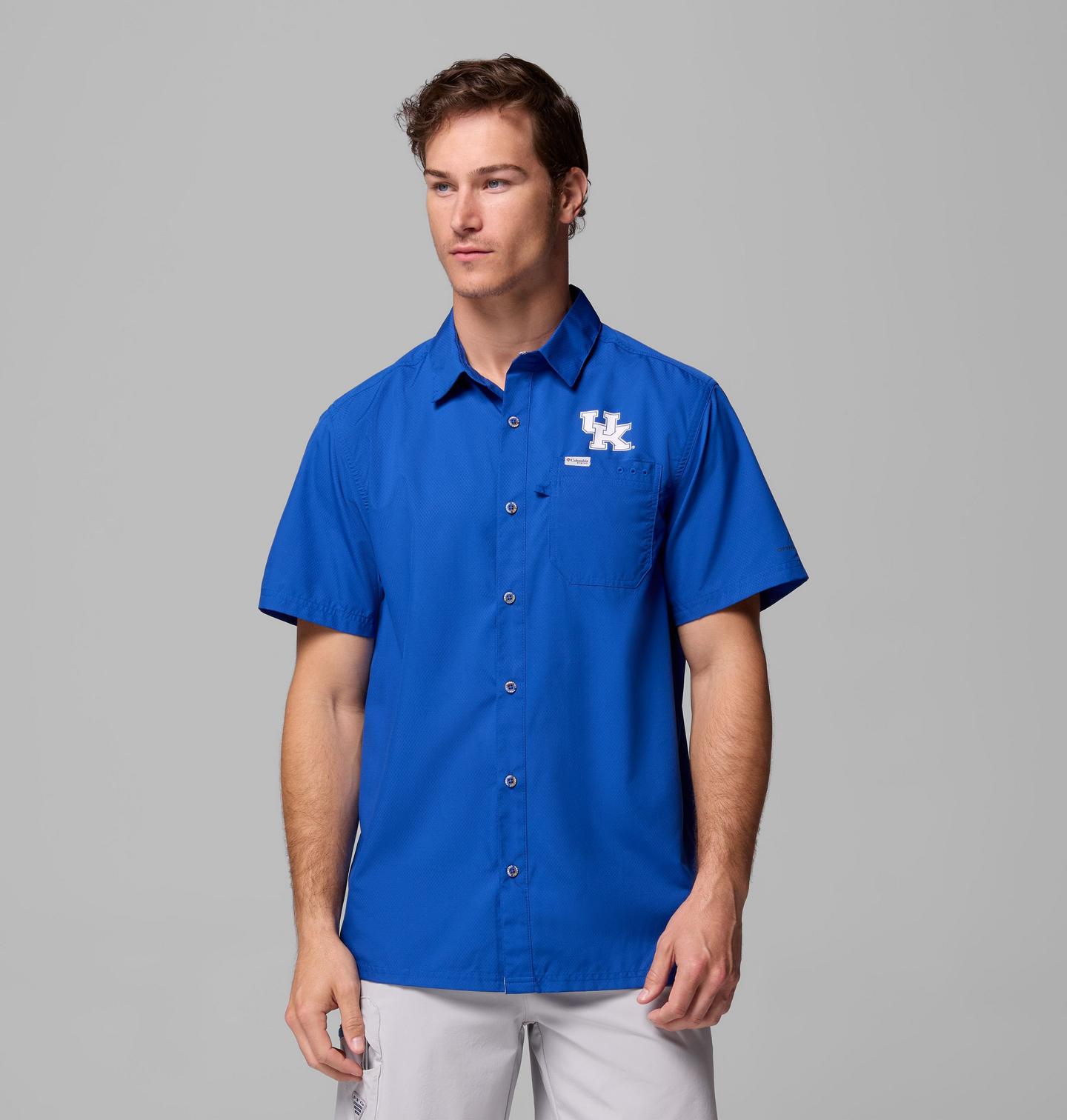 Мужская рубашка Columbia CLG Slack Tide Camp Shirt - Kentucky, цвет: Uk - Azul — фото 1