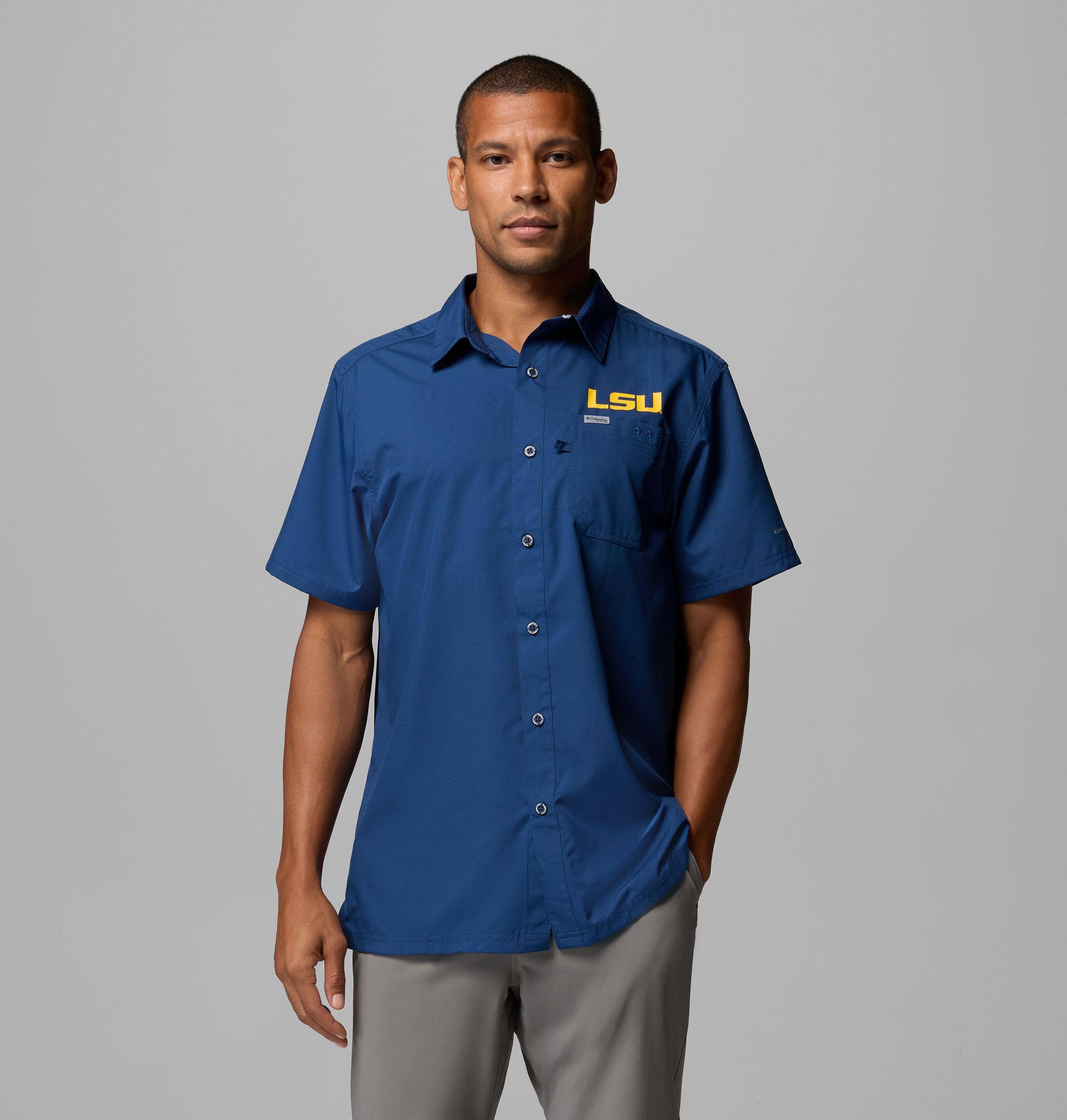 Columbia Men's Collegiate PFG Slack Tide Camp Shirt - LSU-