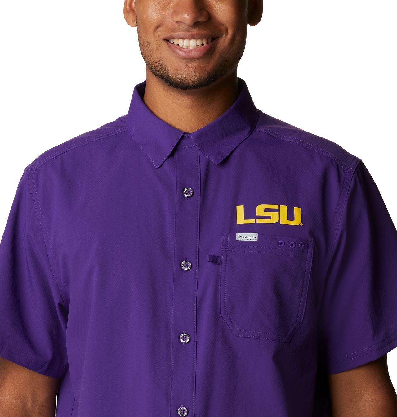 Men's Collegiate PFG Slack Tide™ Camp Shirt - LSU 4