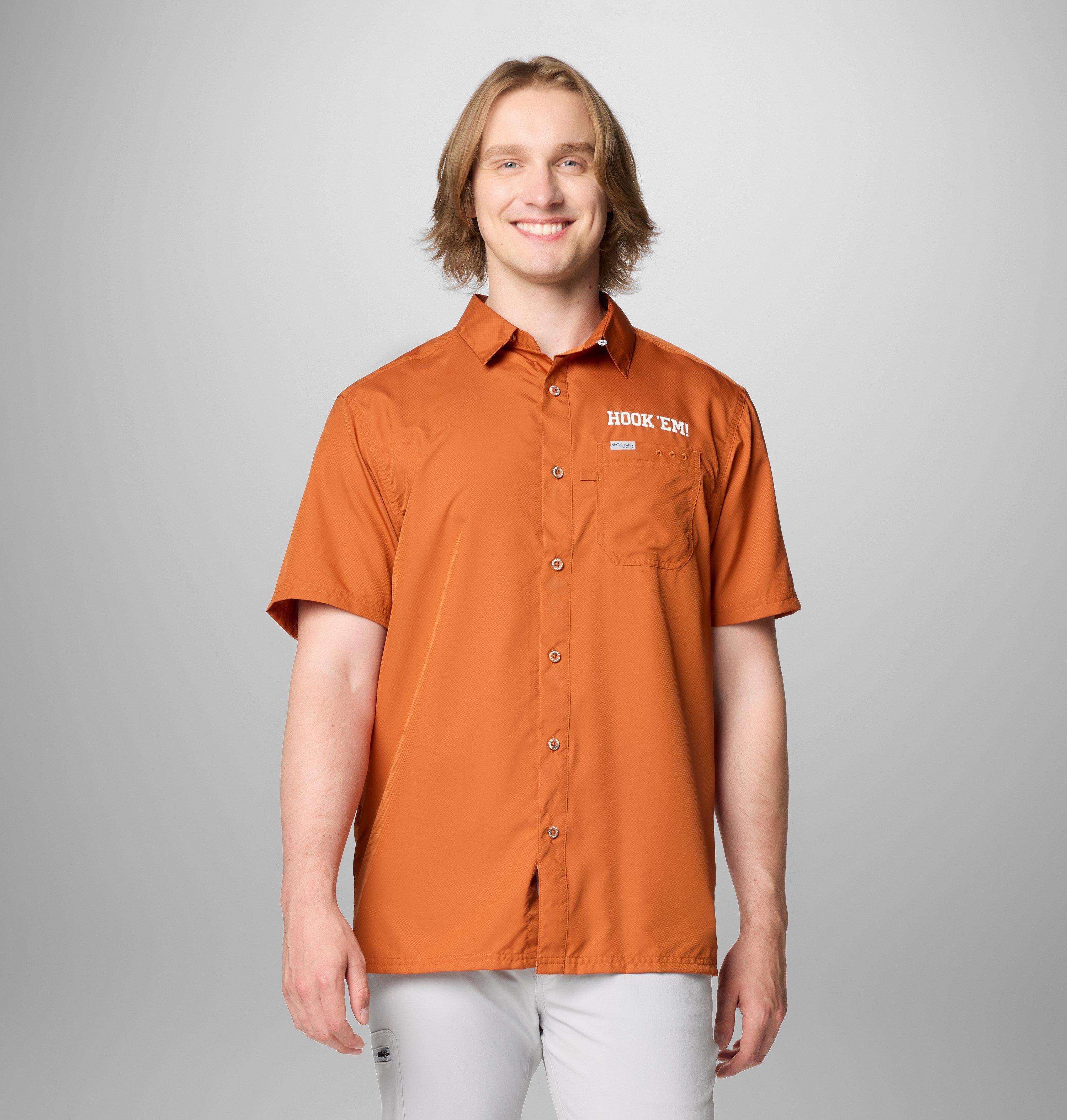 Columbia Men's Collegiate PFG Slack Tide  Camp Shirt - Texas-