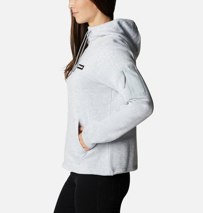 Women's Sweater Weather Hooded Pullover, Color: Cirrus Grey Heather, image 3