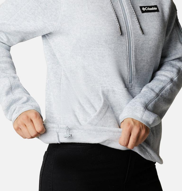 Women's Sweater Weather Hooded Pullover, Color: Cirrus Grey Heather, image 5