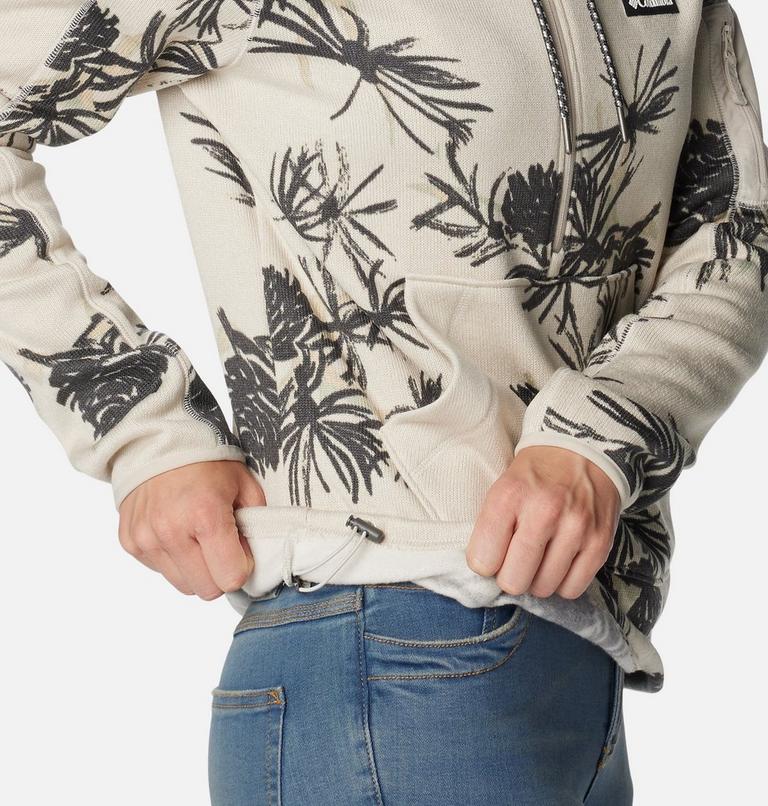 Women's Sweater Weather Hooded Pullover, Color: Dark Stone Pinecones, image 5