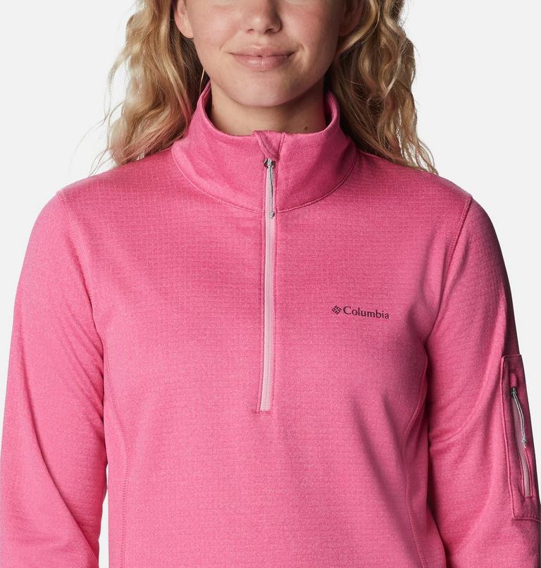 W Park View Grid Fleece 1/2 Zip, Color: Wild Geranium Heather, image 4