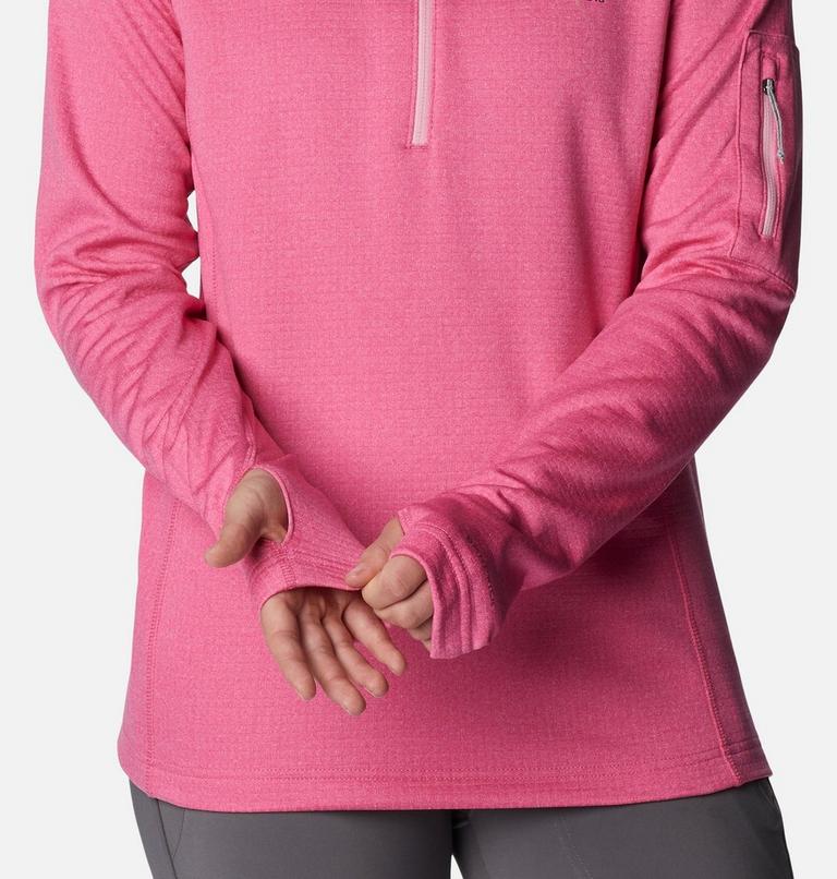 W Park View Grid Fleece 1/2 Zip, Color: Wild Geranium Heather, image 5