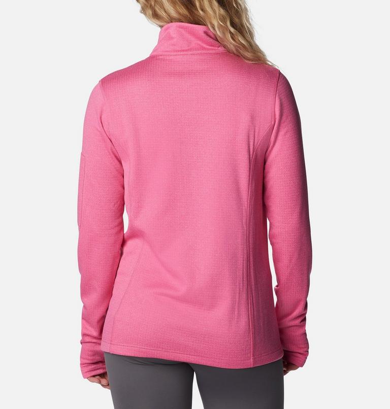 W Park View Grid Fleece 1/2 Zip, Color: Wild Geranium Heather, image 2