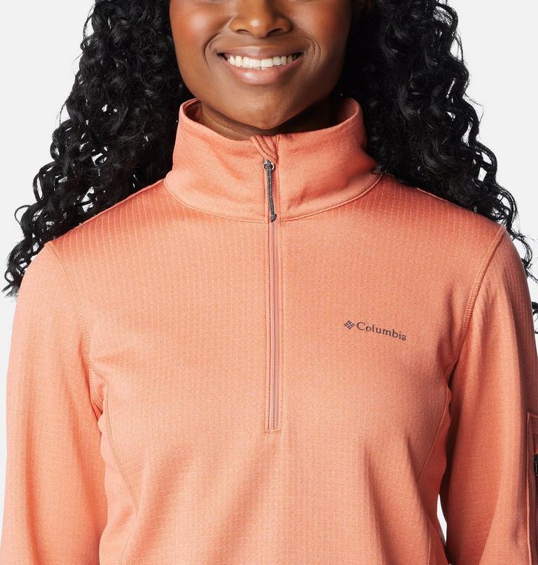 W Park View Grid Fleece 1/2 Zip | 852 | XL, Color: Faded Peach Heather, image 4