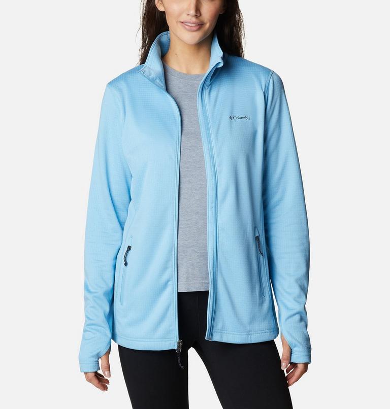 W Park View Grid Fleece Full Zip | 456 | S, Color: Vista Blue Heather, image 8
