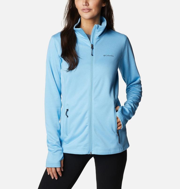 W Park View Grid Fleece Full Zip | 456 | S, Color: Vista Blue Heather, image 1