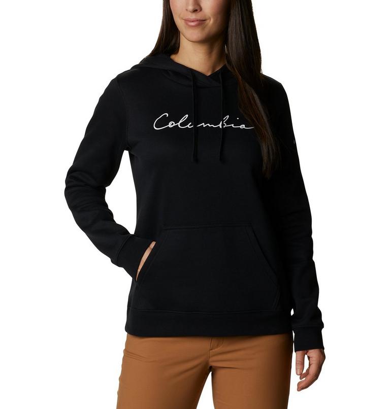 Columbia Trek Graphic Hoodie, Color: Black, Script Logo, image 1