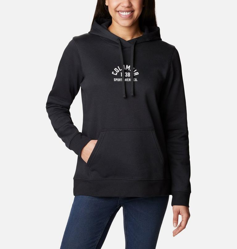 Columbia Trek Graphic Hoodie, Color: Black, White, image 1