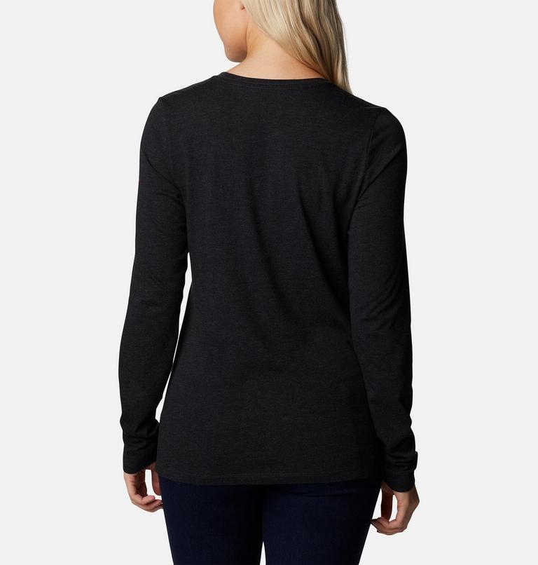 Women's Hidden Haven Long Sleeve T-Shirt, Color: Black Heather, Range Roam Print, image 2
