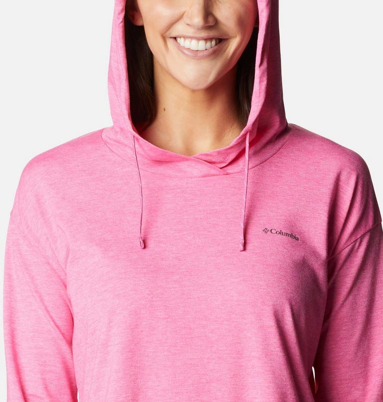 Women's Sun Trek Hoodie, Color: Wild Geranium Heather, image 4