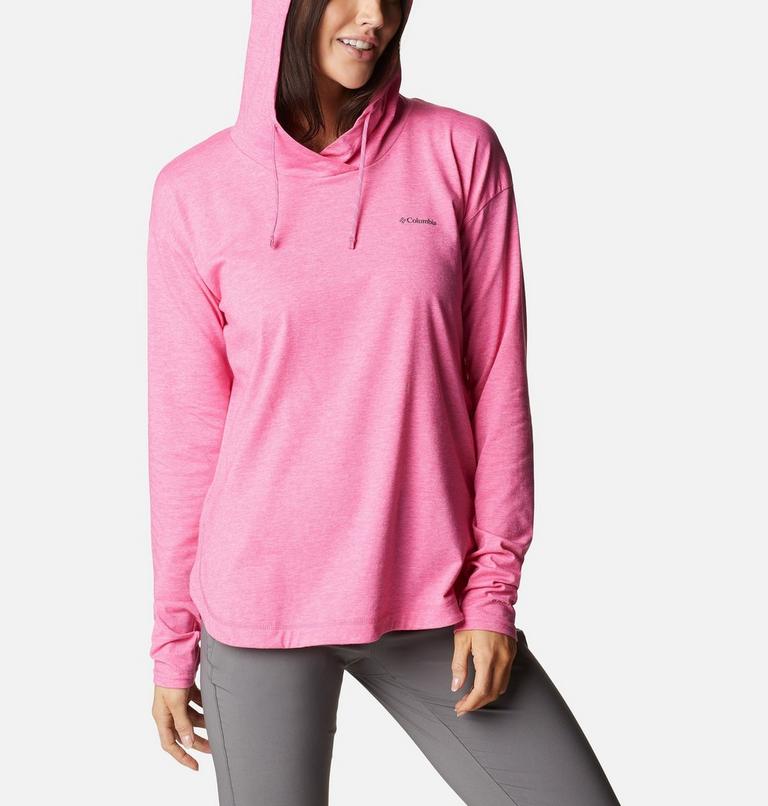 Women's Sun Trek Hoodie, Color: Wild Geranium Heather, image 5