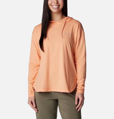 Pullover con cappuccio Sun Trek da donna, Color: Apricot Fizz Heather, image 1