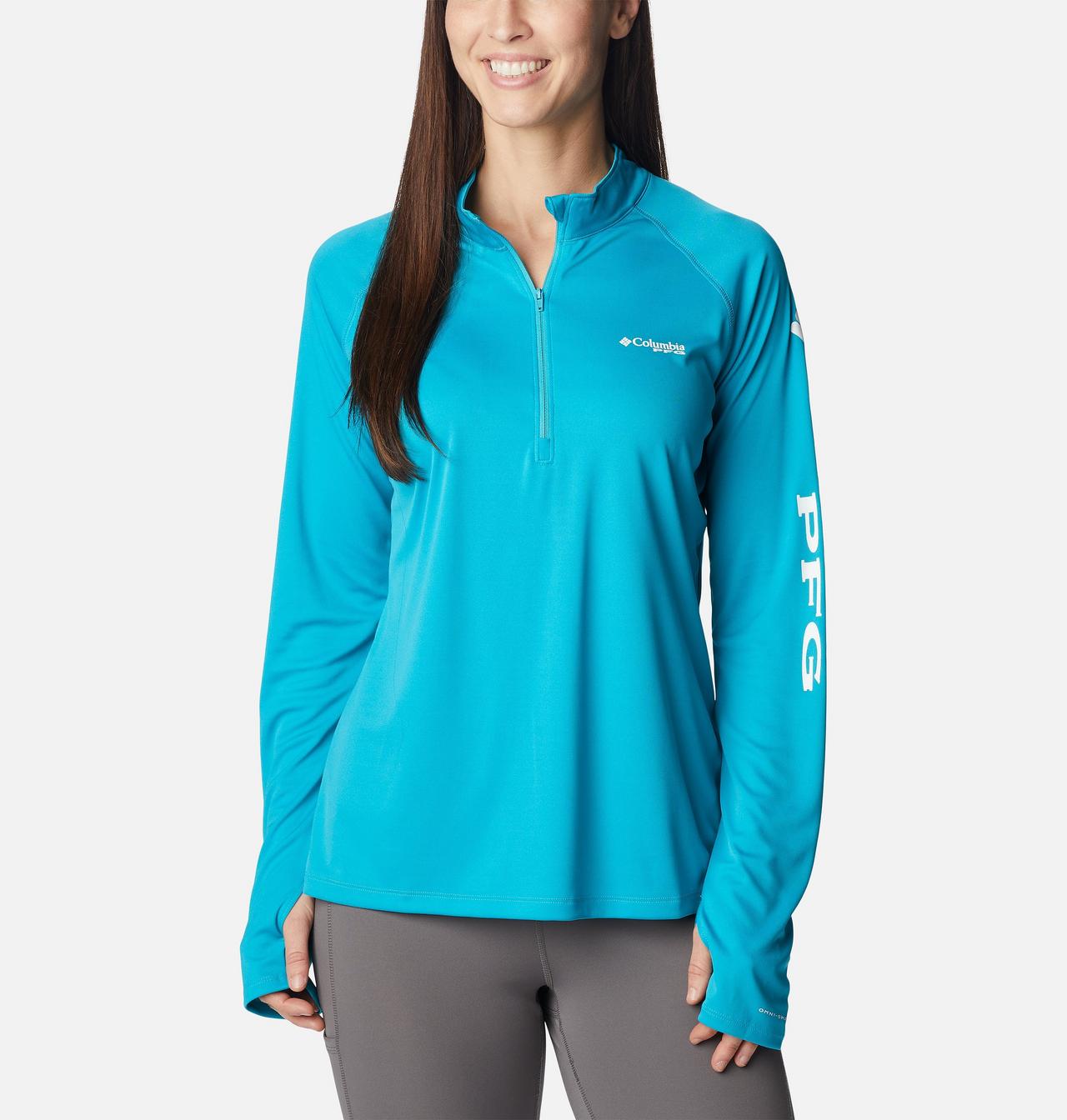 Women's PFG Tidal Tee™ Quarter Zip Long Sleeve Shirt 1