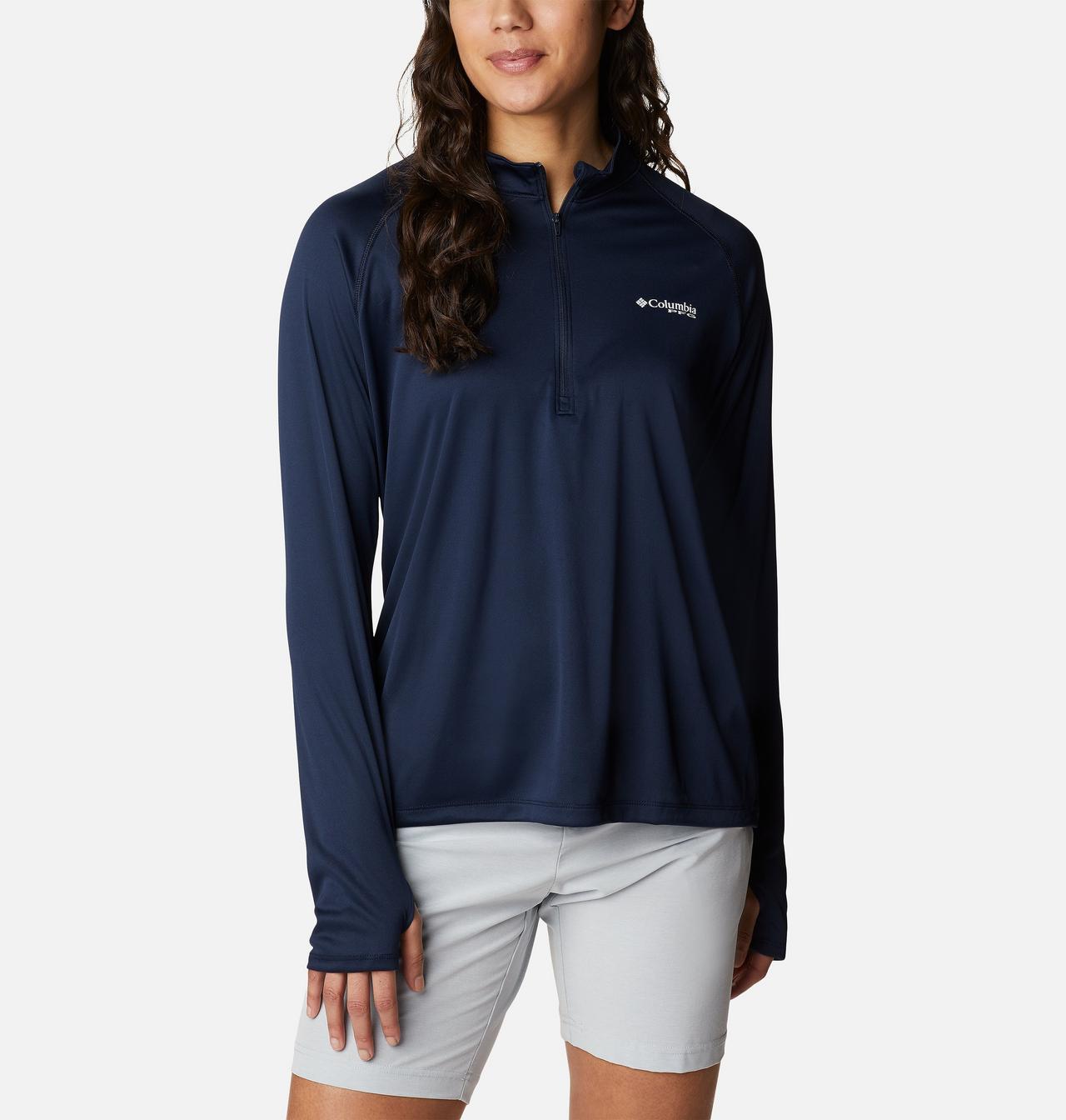 Women's PFG Tidal Tee™ Quarter Zip Long Sleeve Shirt 1