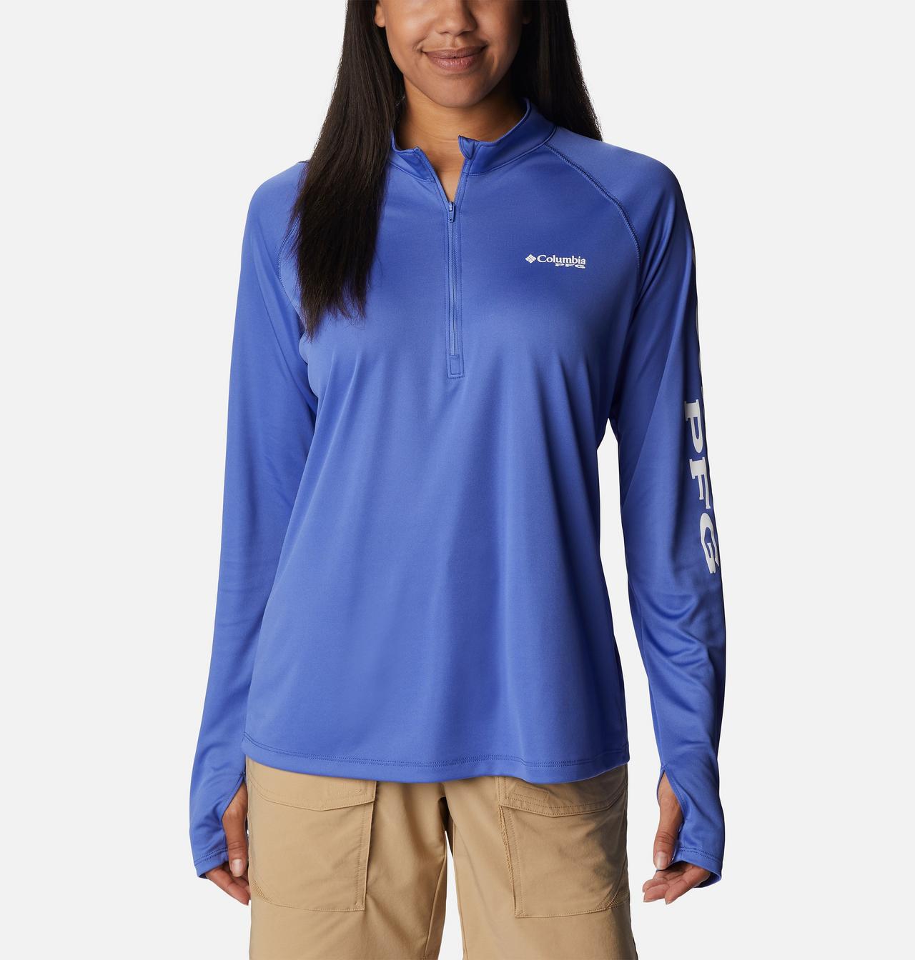 Women's PFG Tidal Tee™ Quarter Zip Long Sleeve Shirt 1