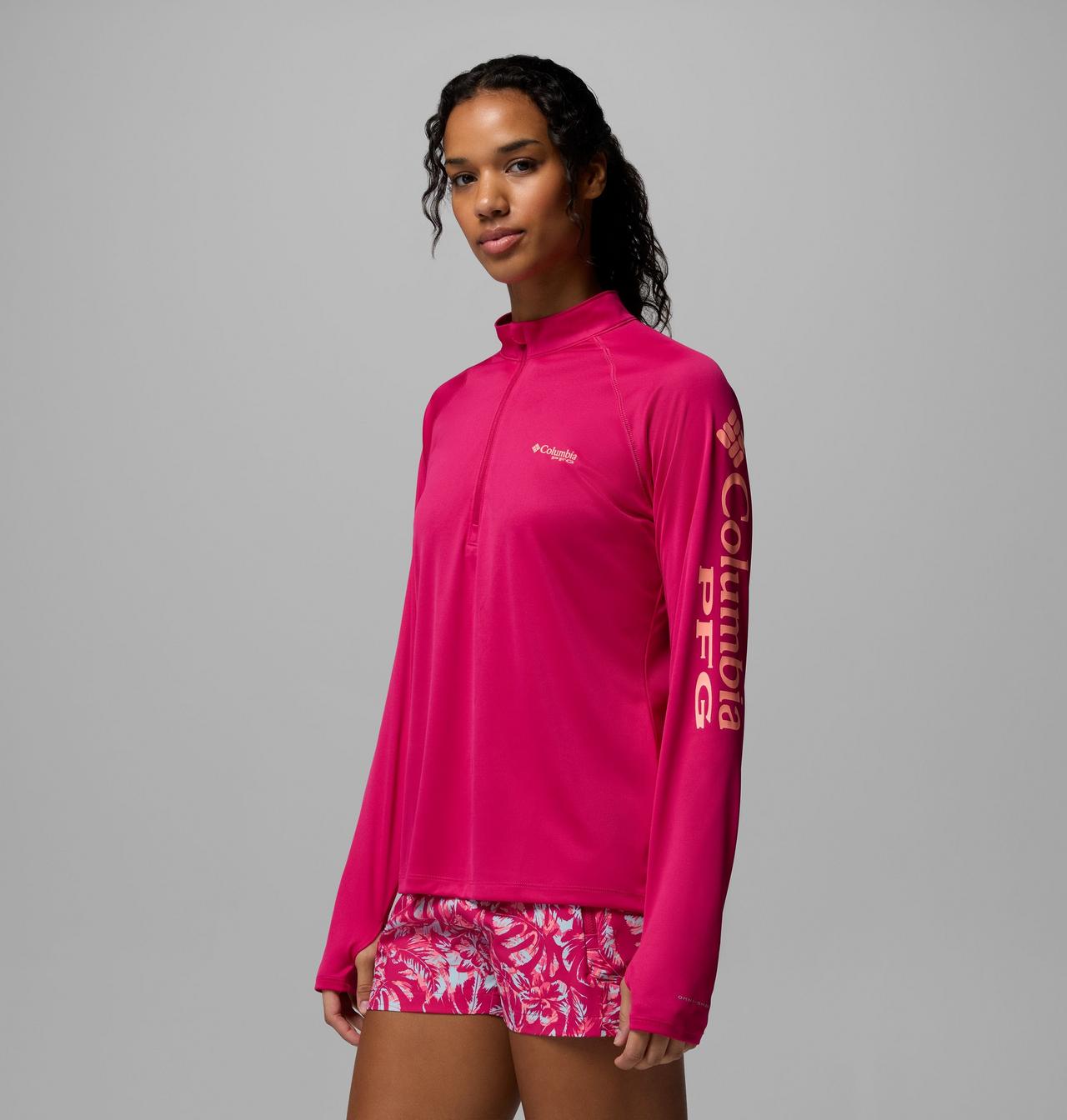 Women's PFG Tidal Tee™ Quarter Zip Long Sleeve Shirt | 656 | S 4