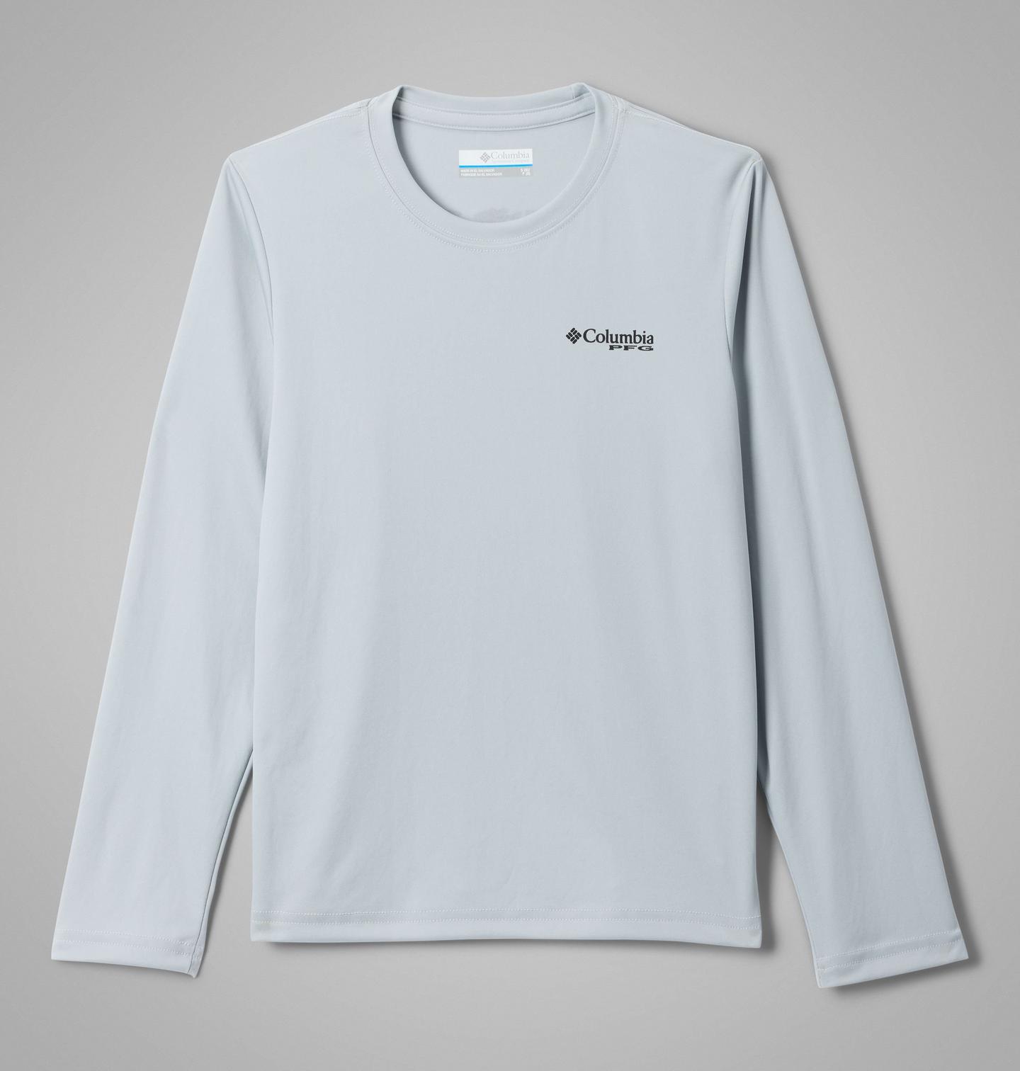 Рубашка Columbia PFG Terminal Tackle Fish Flag Long Sleeve Shirt для мальчиков, цвет: Холодный серый — фото 2