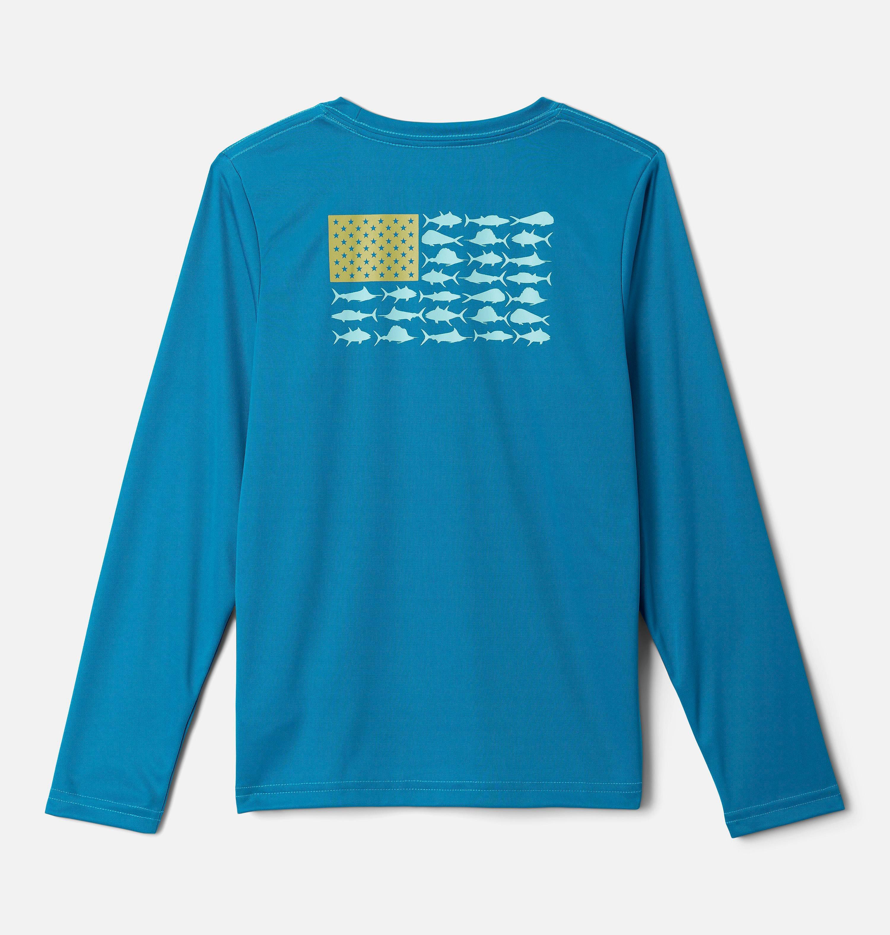 Boys' PFG Terminal Tackle Fish Flag Long Sleeve Shirt 1