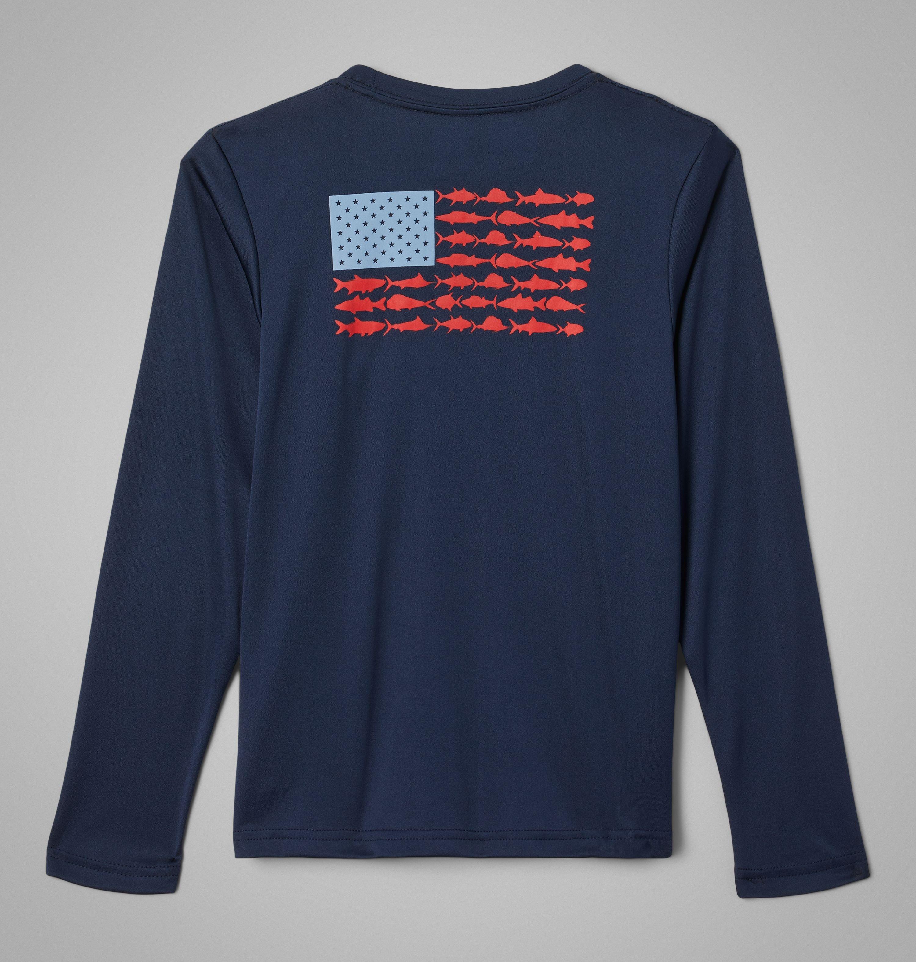 Boys' PFG Terminal Tackle Fish Flag Long Sleeve Shirt 1