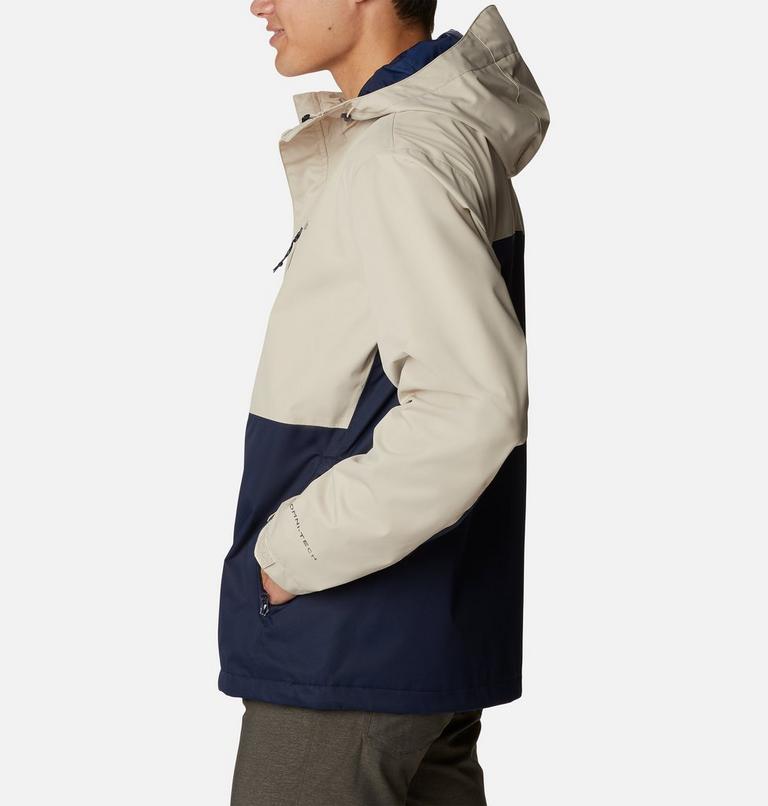 Men's Hikebound Waterproof Hiking Jacket, Color: Ancient Fossil, Collegiate Navy, image 3