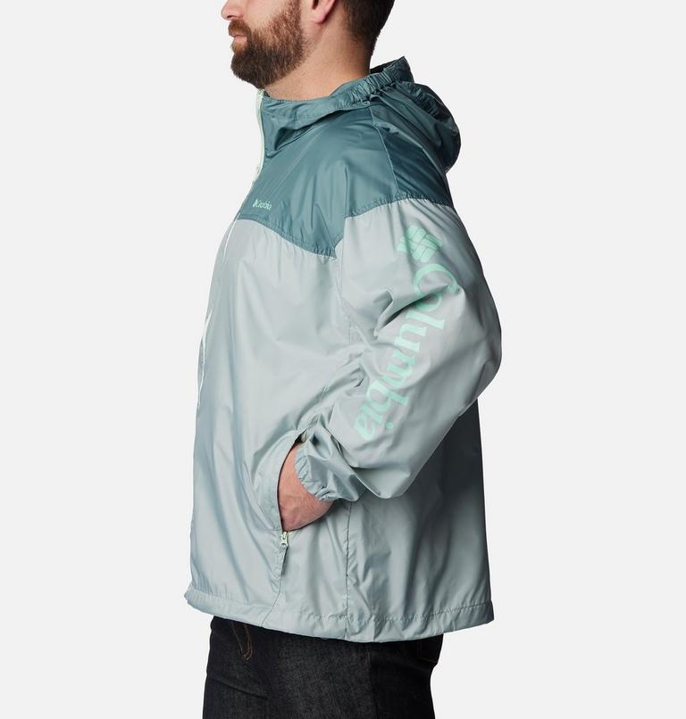 Men’s Flash Challenger Windbreaker - Novelty - Extended Size, Color: Niagara, Metal, image 3
