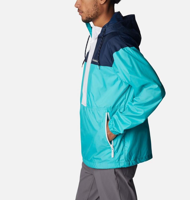 Men’s Flash Challenger Anorak, Color: Bright Aqua, Collegiate Navy, White, image 3