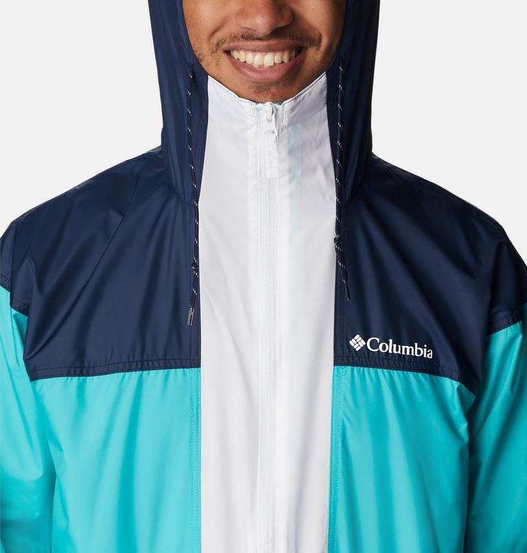 Men’s Flash Challenger Anorak, Color: Bright Aqua, Collegiate Navy, White, image 4